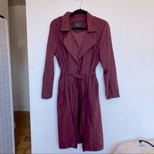 Burgundy duster/trench coat